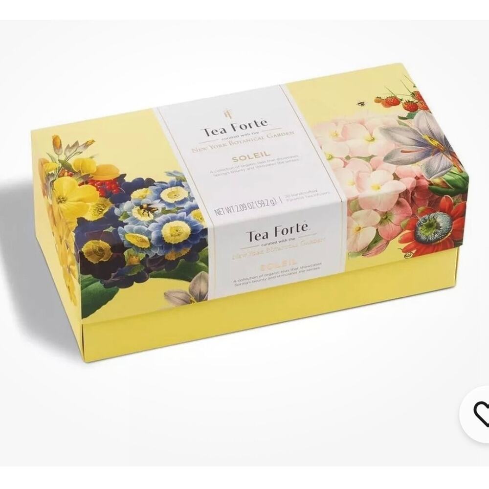 Tea Forte Soleil Assorted Tea Gift Box - Yellow Floral Packaging